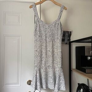 MARIA FILO white text script print viscose ruffle hem‎ sleeveless mini dress